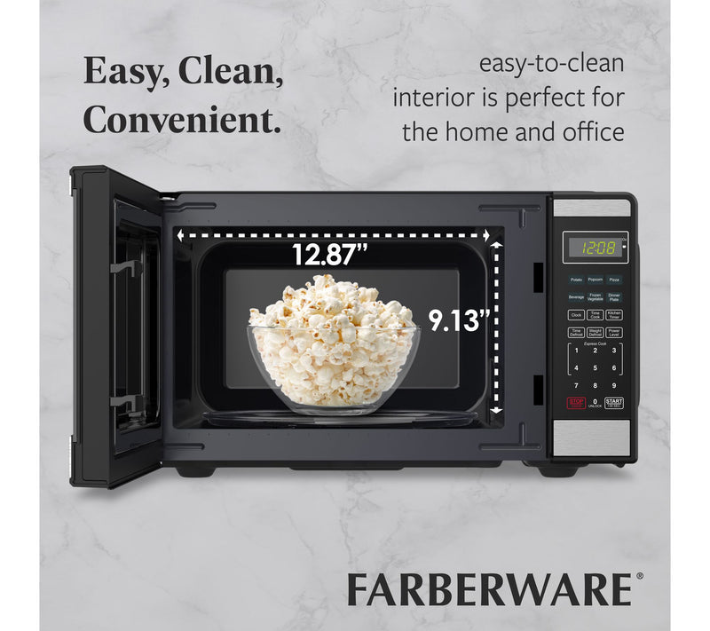 Farberware 0.9 cu. ft. Black & Stainless SteelMicrowave — View 5