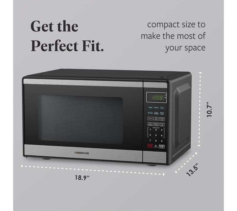 Farberware 0.9 cu. ft. Black & Stainless SteelMicrowave — View 4