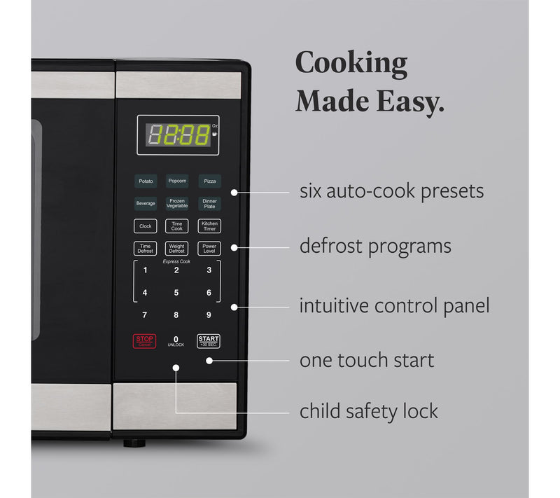 Farberware 1.1 cu. ft. Black & Stainless Steel1000W Microwave — View 3