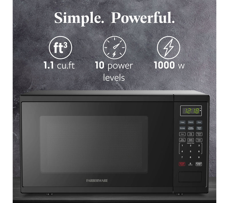 Farberware 1.1 cu. ft. 1000-Watt Digital Microwave Oven — View 2