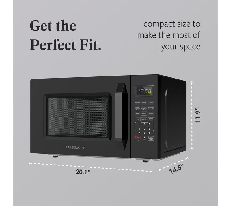 Farberware 1.1 cu. ft. 1000-Watt Compact Microwave Oven — View 4
