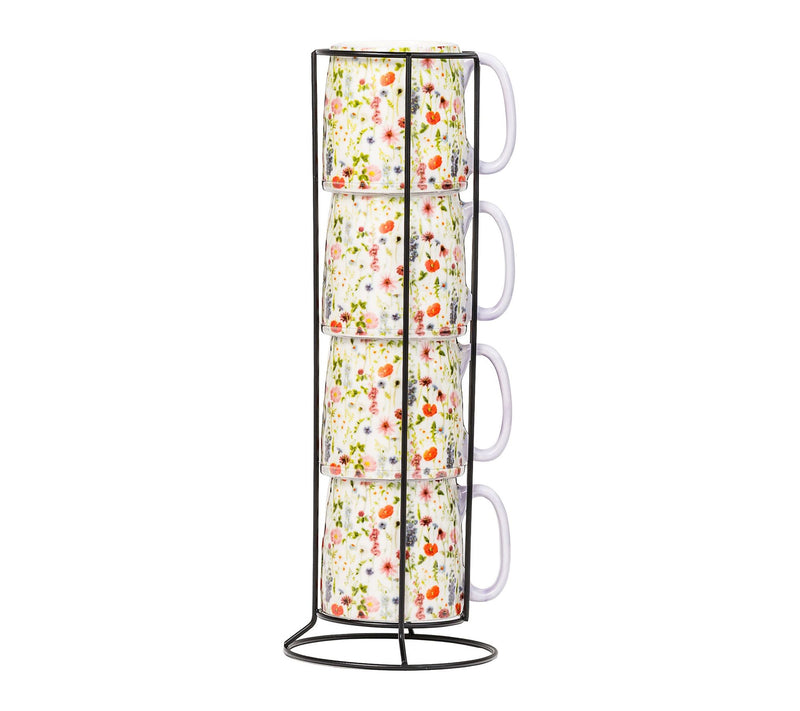 10 Strawberry Street Set of 4 Bella Espresso Demitasse Stack — View 2