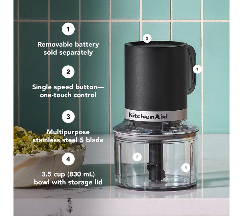 KitchenAid Go Cordless Top Down Food Chopper — View 3