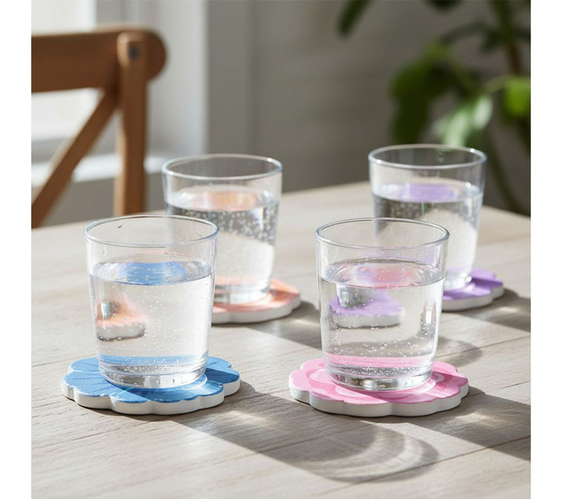 10 Strawberry Street Set of 4 Flower Coasters — View 3