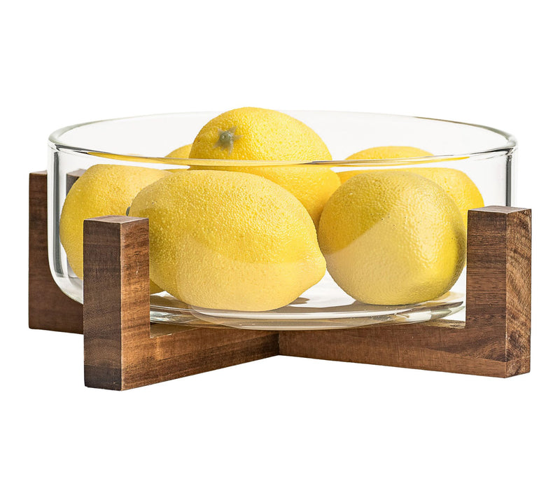10 Strawberry Street Everyday Acacia Glass Bowlw. pedestal — View 2