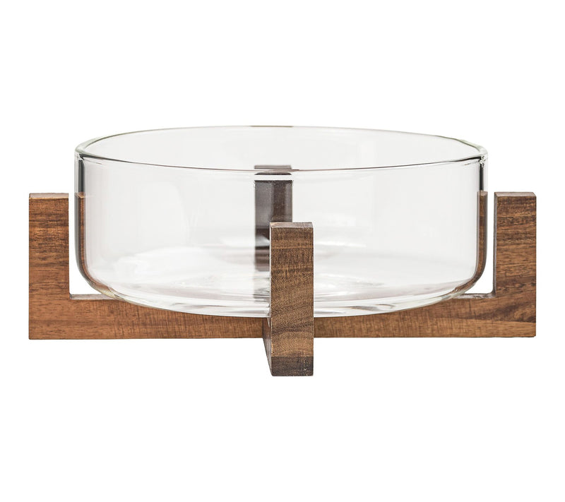 10 Strawberry Street Everyday Acacia Glass Bowlw. pedestal — Main view