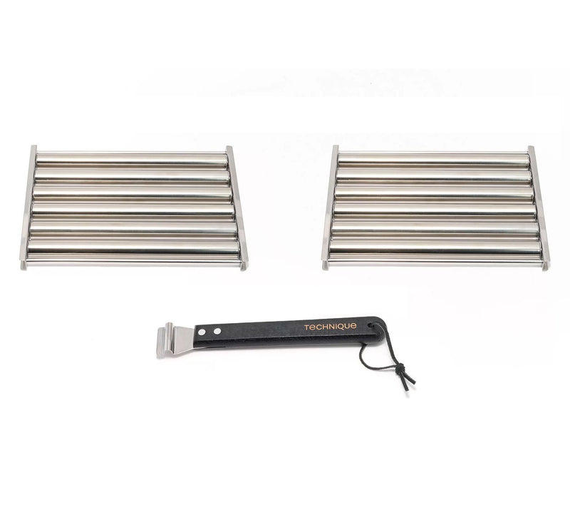 Technique S/2 Stainless Steel Hot Dog Grill Rollers w/ Detached Handle — Main view