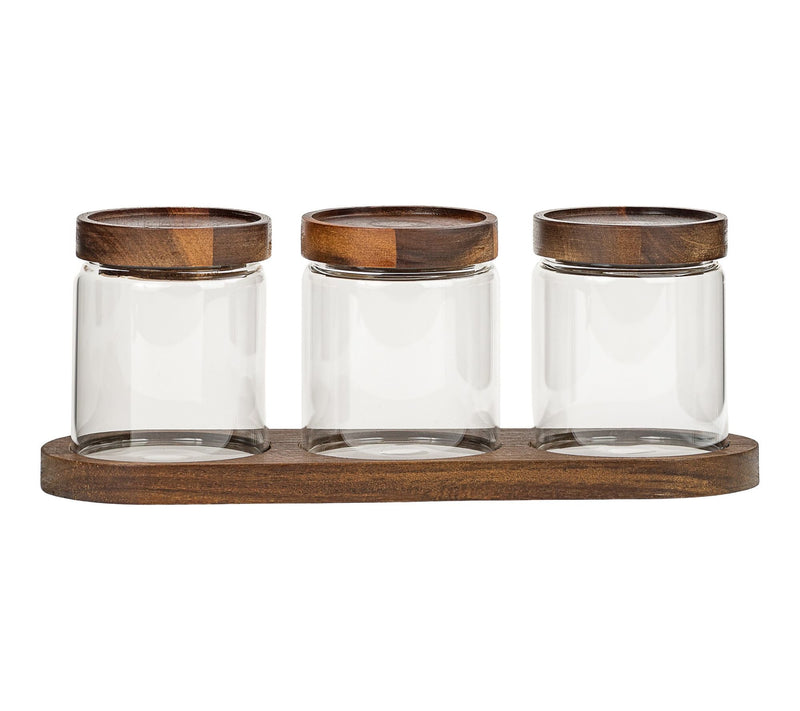 10 Strawberry Street 3-Piece Round Canister Setwith Tray — Main view