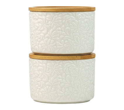 10 Strawberry Street Set of 2 Embossed Salt Cellars
