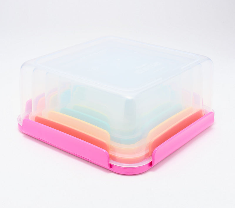 LocknLock S/6 Nestable Multi-Color Square Containers — View 3