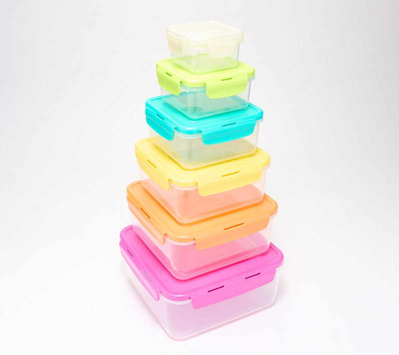 LocknLock S/6 Nestable Multi-Color Square Containers — Main view