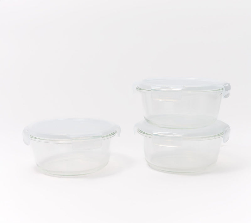 LocknLock S/3 Glass Bowl Storage Container Set — Main view