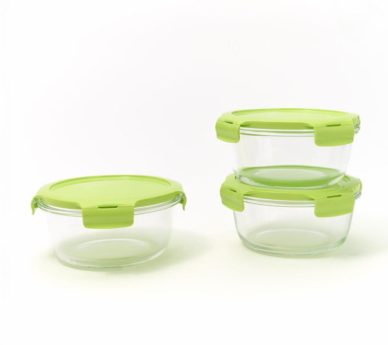 LocknLock S/3 Glass Bowl Storage Container Set — View 9