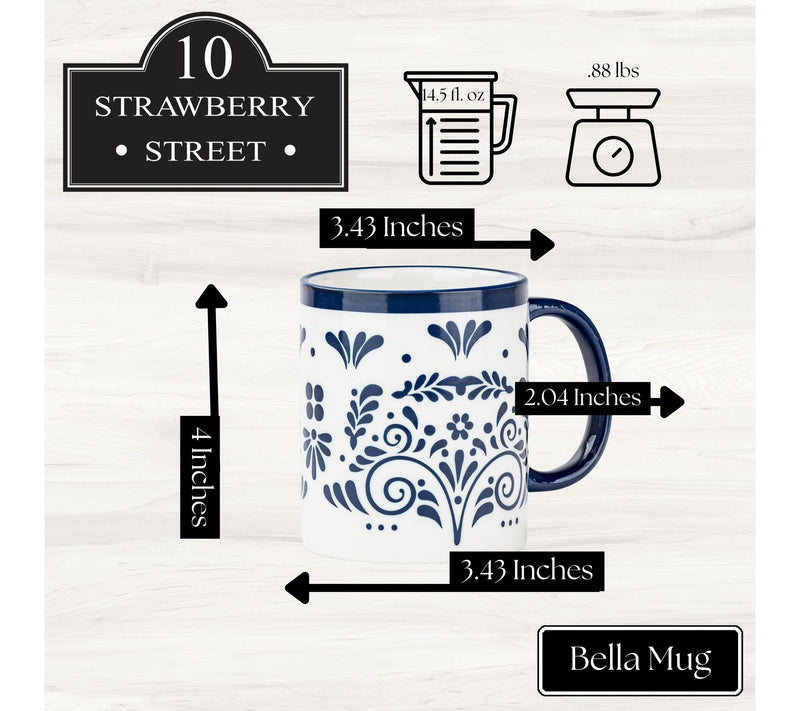 10 Strawberry Street Set of 6 Talavera Dinner Mugs — View 6