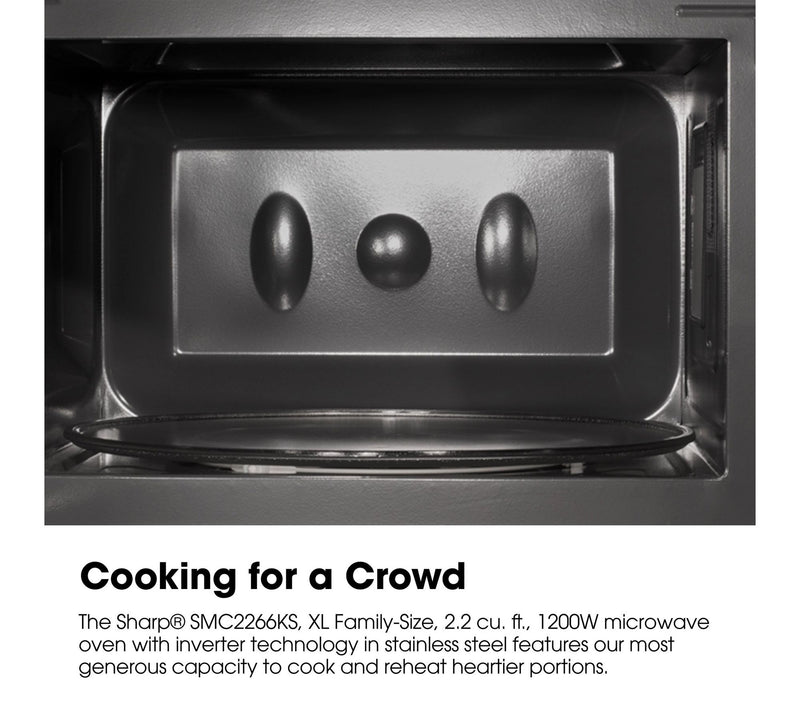 Sharp 2.2 Cu. Ft. Stainless Steel Countertop Microwave Oven — View 3