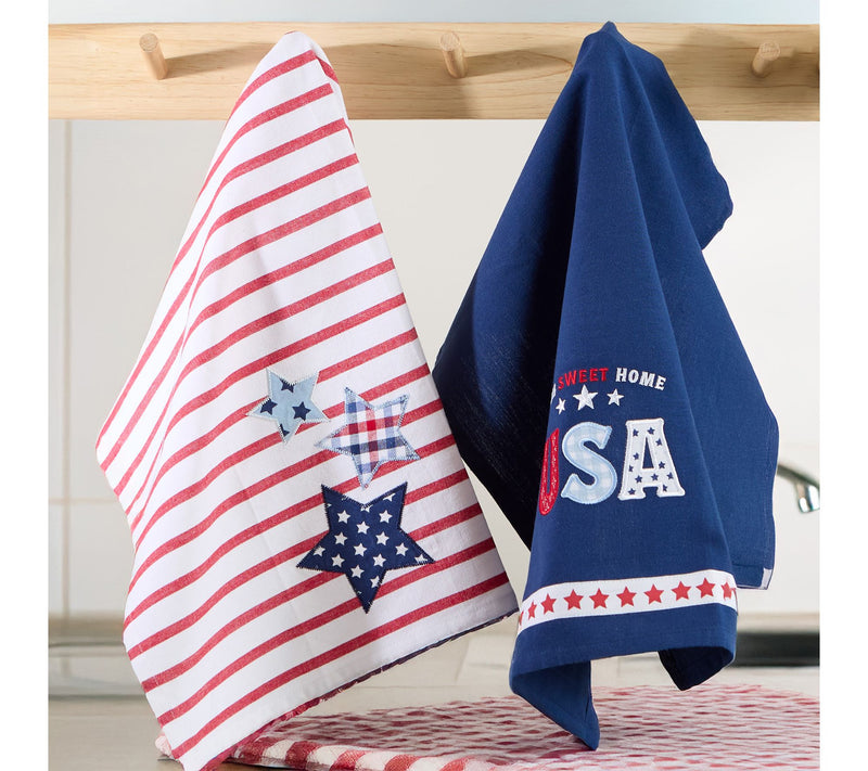 Design Imports Stars & USA Embellished KitchenTowel Mixed Set — View 3