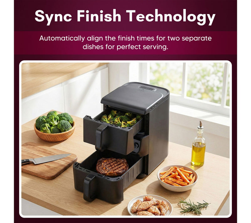 Elite Cuisine 10.5Qt Digital Double Stack Air Fryer, Black — View 5