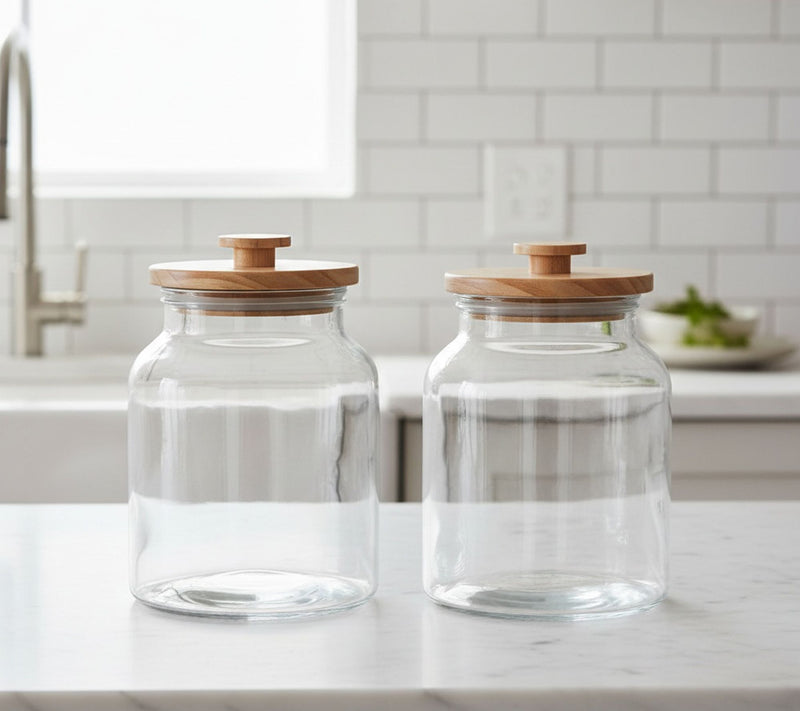10 Strawberry S treet Set of 2 Denali Canister s w/ Wood Lid — View 3