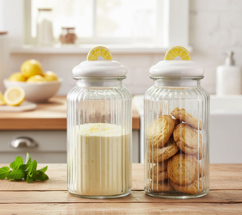 10 Strawberry Street Set of 2 Figural Knob Glass Canisters — View 6