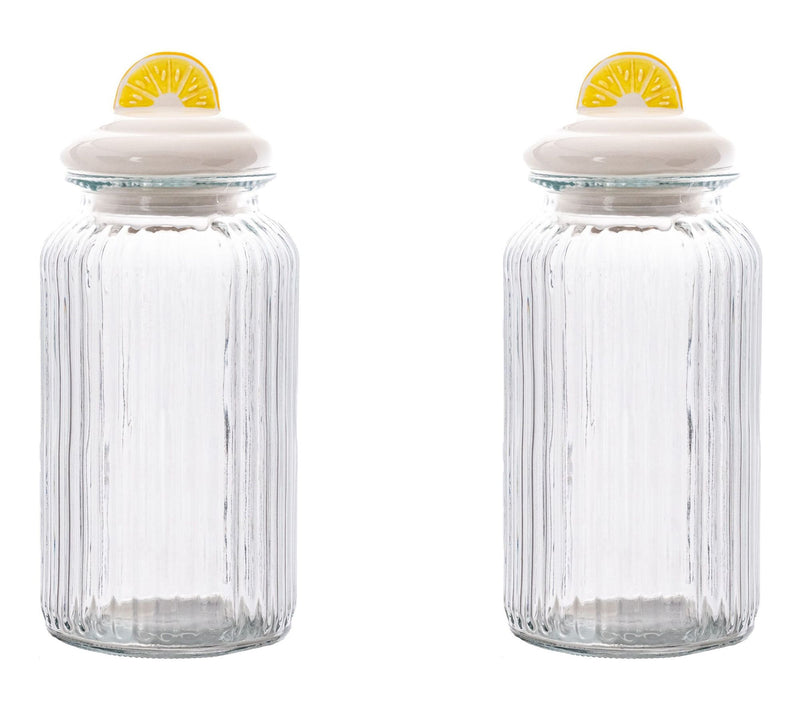 10 Strawberry Street Set of 2 Figural Knob Glass Canisters — View 2