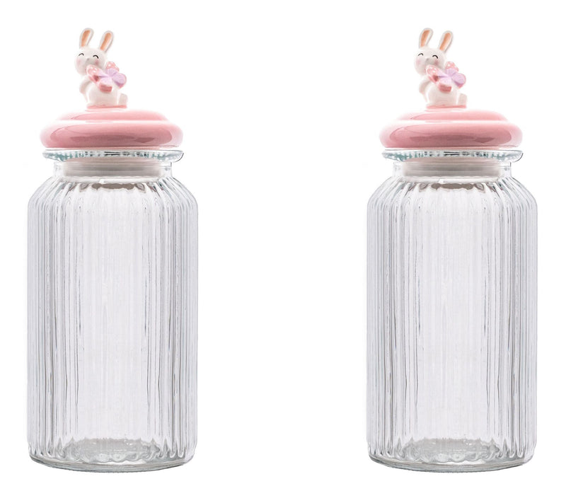 10 Strawberry Street Set of 2 Figural Knob Glass Canisters — View 10