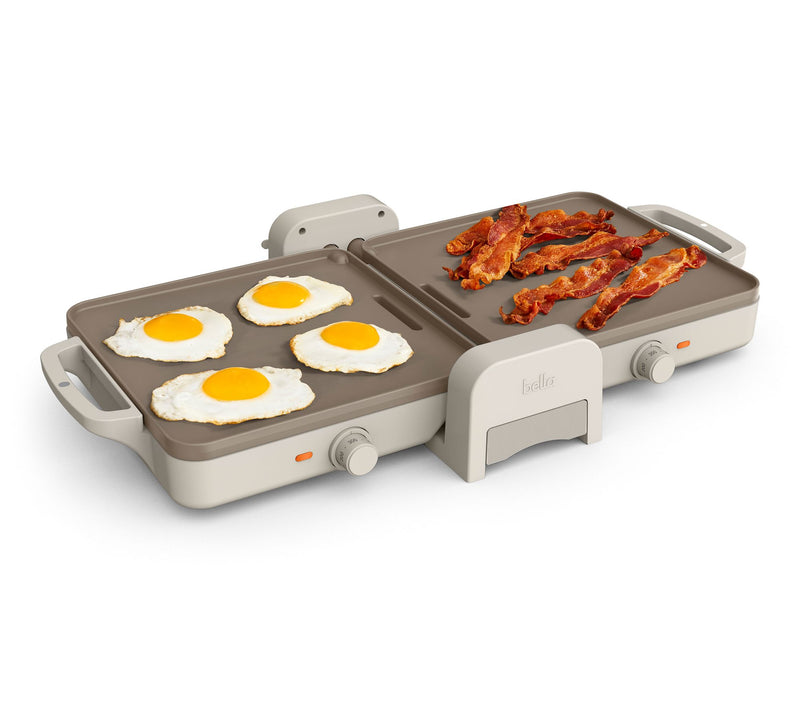 Bella 10" x 20" Ceramic Fold-n-Store Dual TempGriddle — View 4