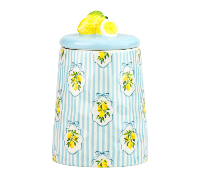 10 Strawberry Street Set of 2 Amalfi Lemon Stripe Canisters — View 2