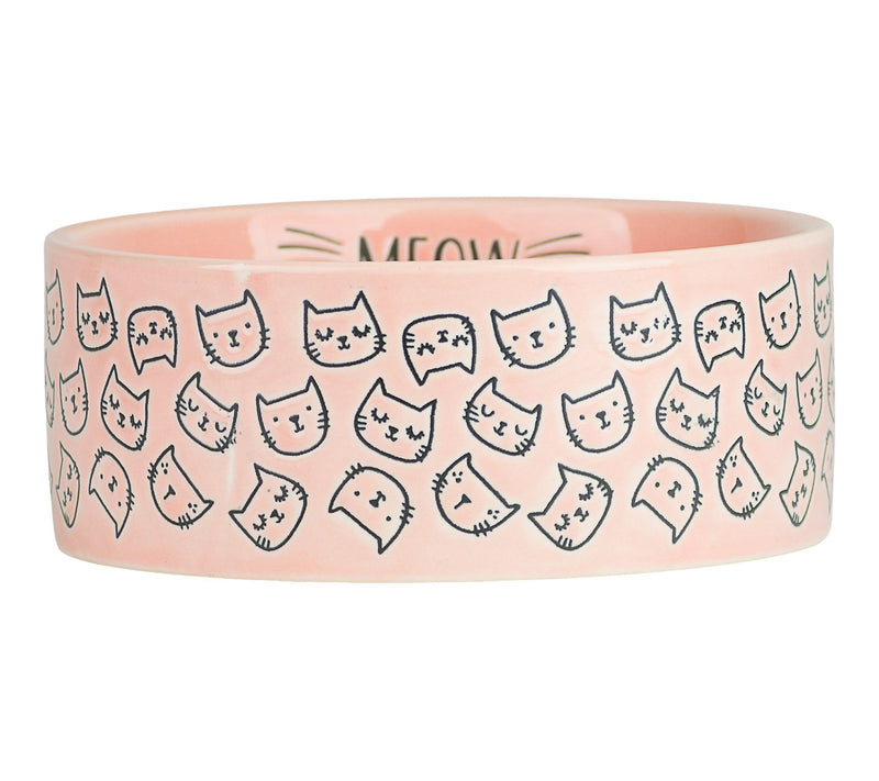 10 Strawberry Street Set of 2 Wax Resist Cat Face Pet Dishes — View 2