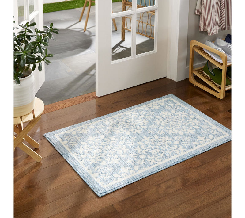 TCLI Walker Damask Medallion Washable 24"x40" Kitchen Mat — View 4