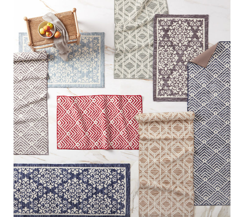 TCLI Walker Damask Medallion Washable 24"x40" Kitchen Mat — View 3