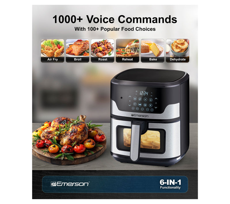 Emerson SmartVoice 5.3 QT Air Fryer, 1000+ Voice Commands No APP — View 5