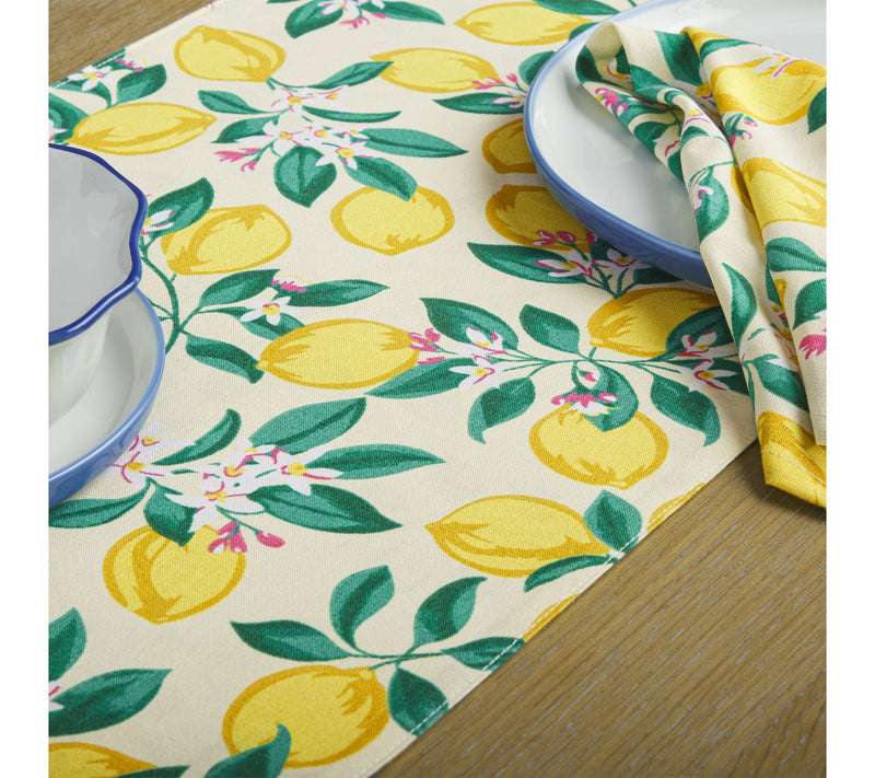 Draper James Lemon Blossom Reversible 14"x72" Runner — View 6