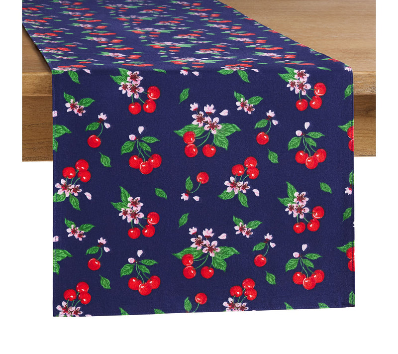 Draper James Ch erry Blossom Re versible 14"x72 " Runner — View 8