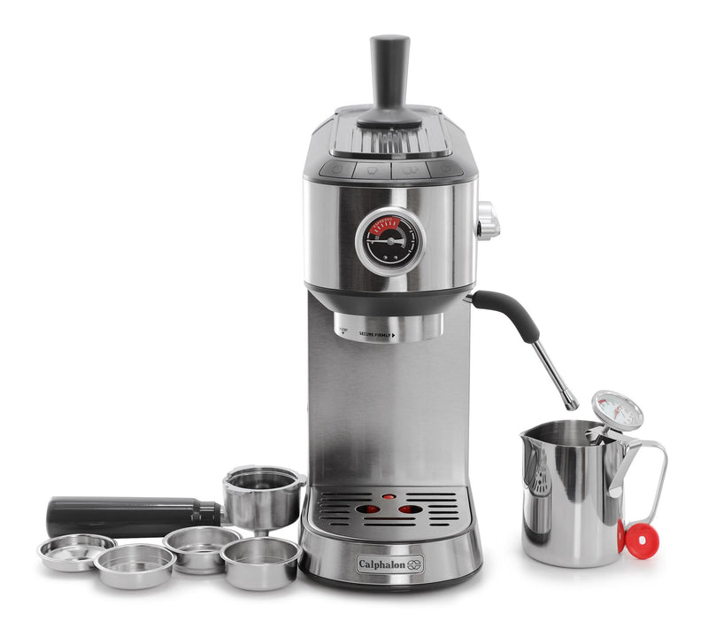 Calphalon Miniatura Espresso Machine and Milk Frother Silver — View 6