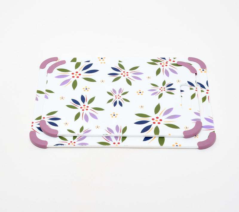 Temp-tations Set of 2 Cutting  Boards with In-Mold Pattern — View 16