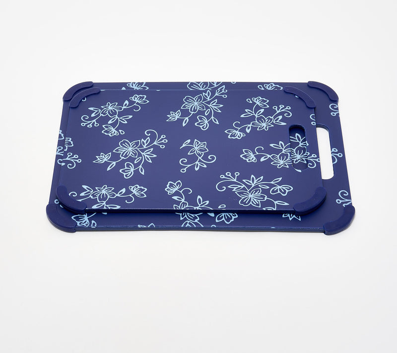 Temp-tations Set of 2 Cutting  Boards with In-Mold Pattern — View 17