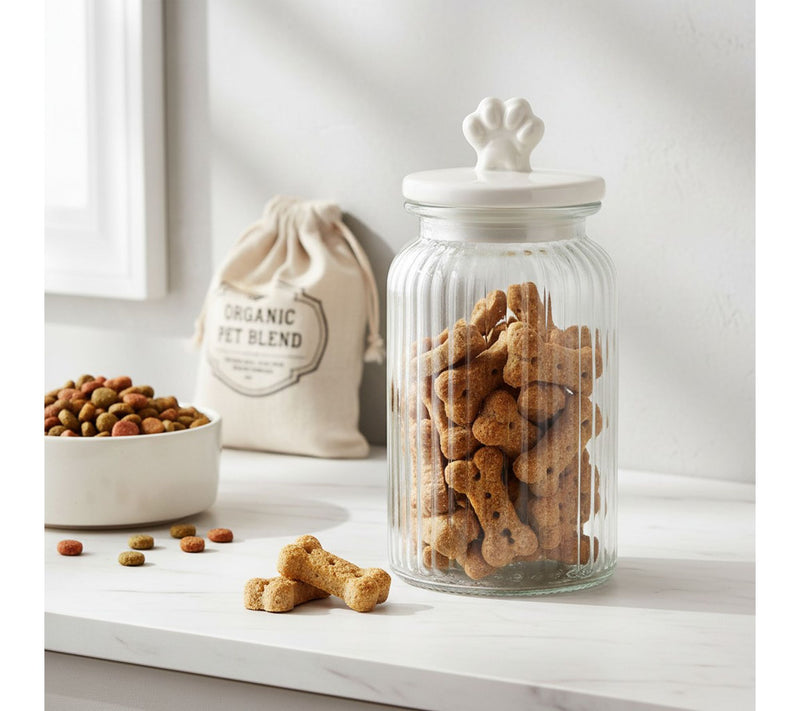 10 Strawberry Street Textured Glass Dog Treat Jar with Figural — View 6