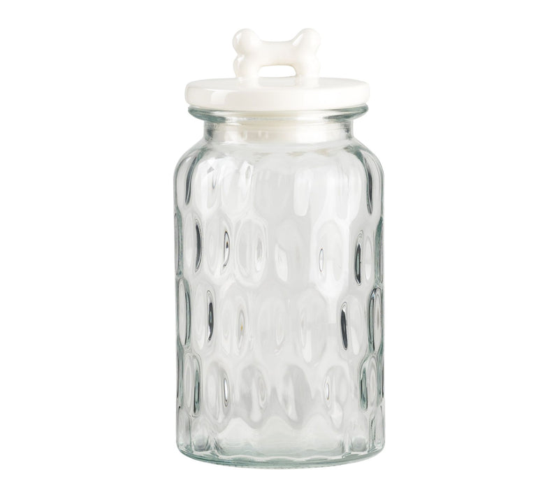 10 Strawberry Street Textured Glass Dog Treat Jar with Figural — Main view