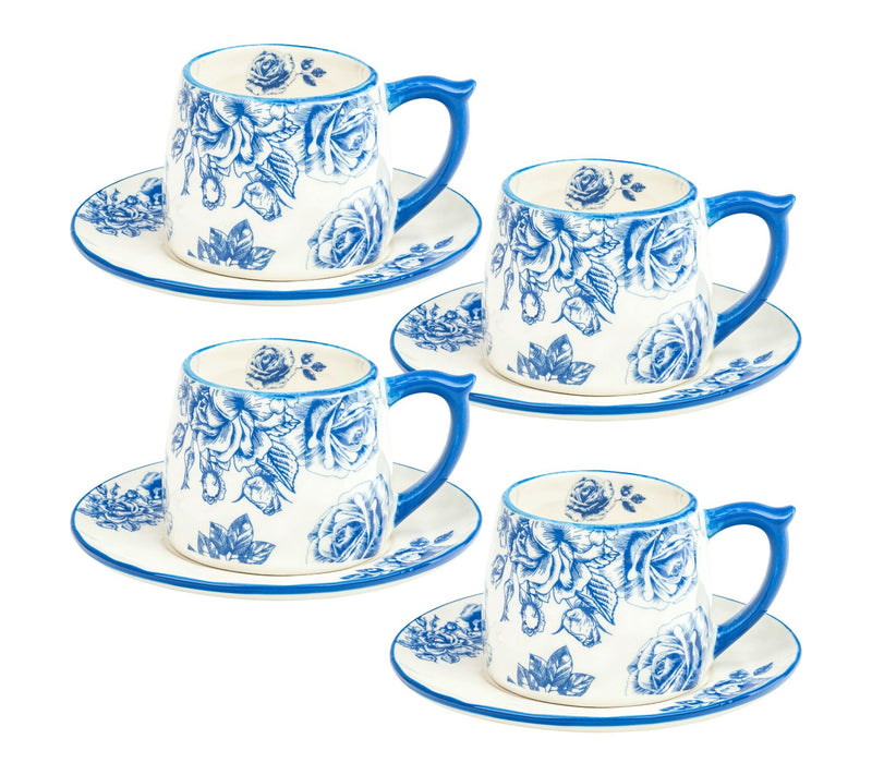 10 Strawberry Street Set of 4 Bella Tea Cup & Saucers — View 7