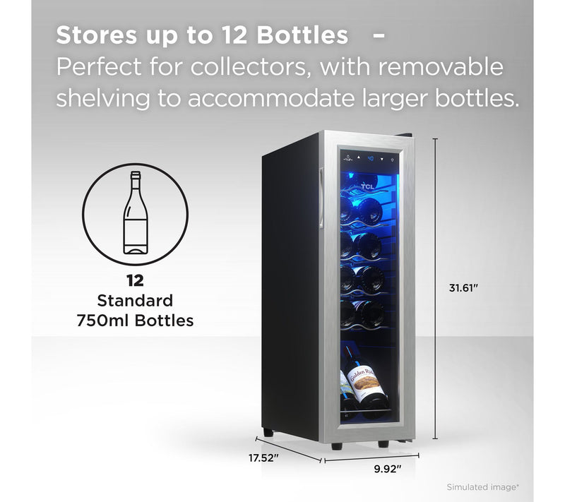 TCL 12-Bottle 1.24 Cu. Ft. Wine Cooler — View 2