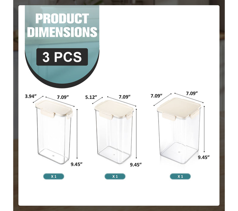 Sorbus Airtight Plastic Food Container Large Tall mix Combo3Pk — View 3
