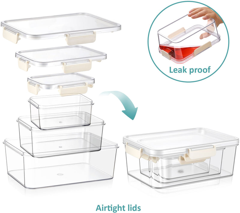 Sorbus Airtight Plastic Food Container Rectangle -3Pk — View 4