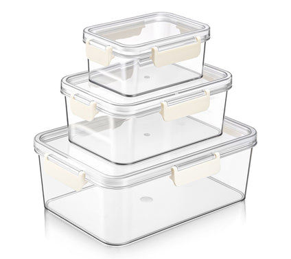 Sorbus Airtight Plastic Food Container Rectangle -3Pk