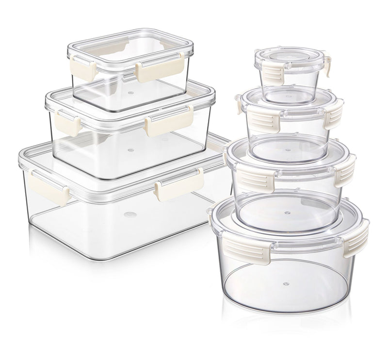 Sorbus Airtight Plastic Food Container Beige Lid Combo 7 Pk — Main view