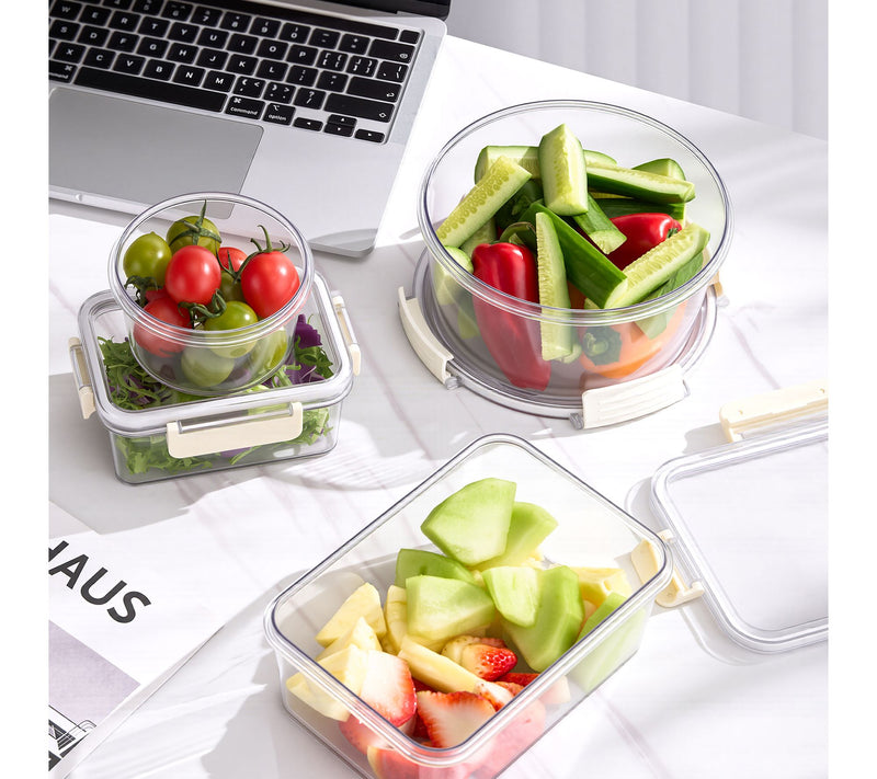 Sorbus Airtight Plastic Food Container Beige Lid Combo 7 Pk — View 8