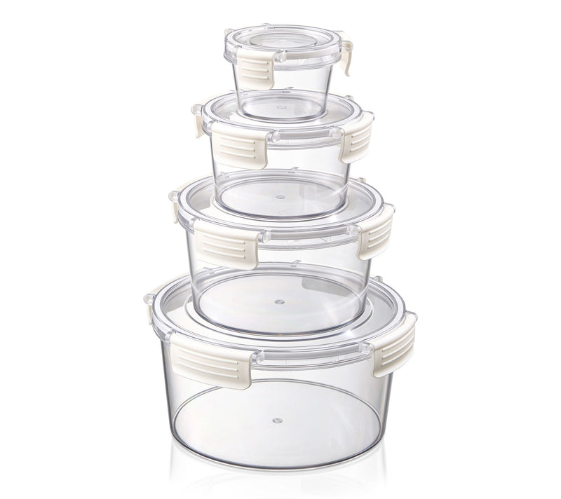 Sorbus Airtight Plastic Food Container, Round Beige Lid, 4-Pk — View 10