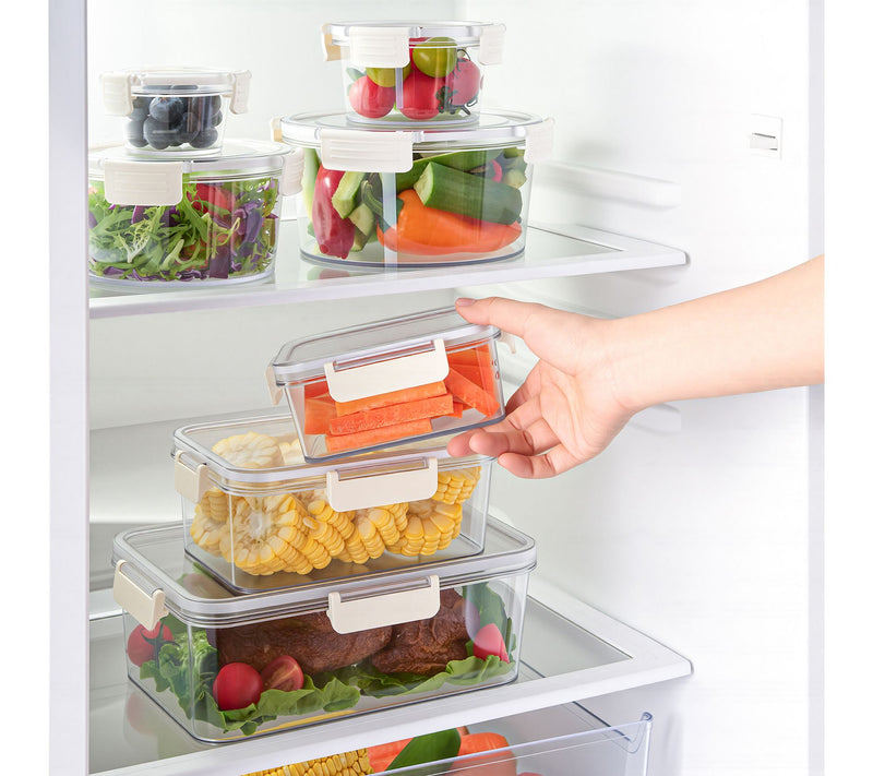 Sorbus Airtight Plastic Food Container, Round Beige Lid, 4-Pk — View 4
