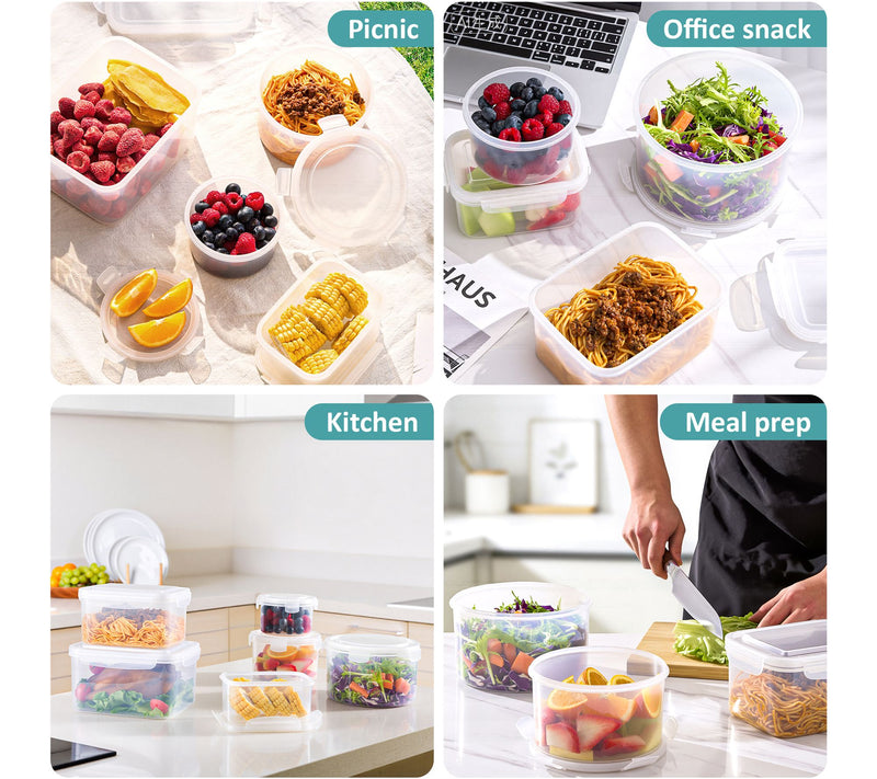 Sorbus Airtight Plastic Food Container, Round Rectangle -6Pack — View 5