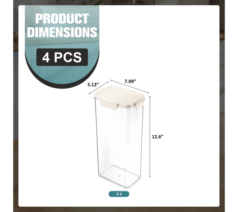 Sorbus Airtight Plastic Food Container, 12.6" Extra-Tall -4 Pk — View 3