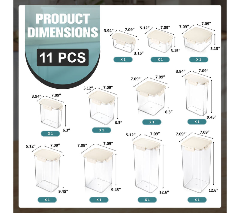 Sorbus Airtight Plastic Food Container Mix Combo 11 Pack — View 4
